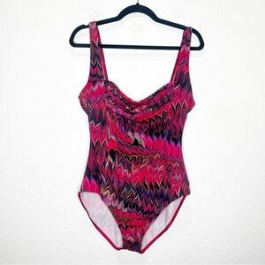 Calvin Klein Swimsuit Bra One Piece Watercolor Chevron 16